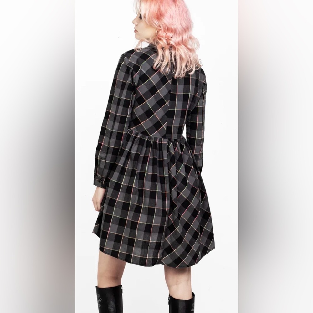 Disturbia Melody Check Skater Dress - Picture 2 of 6